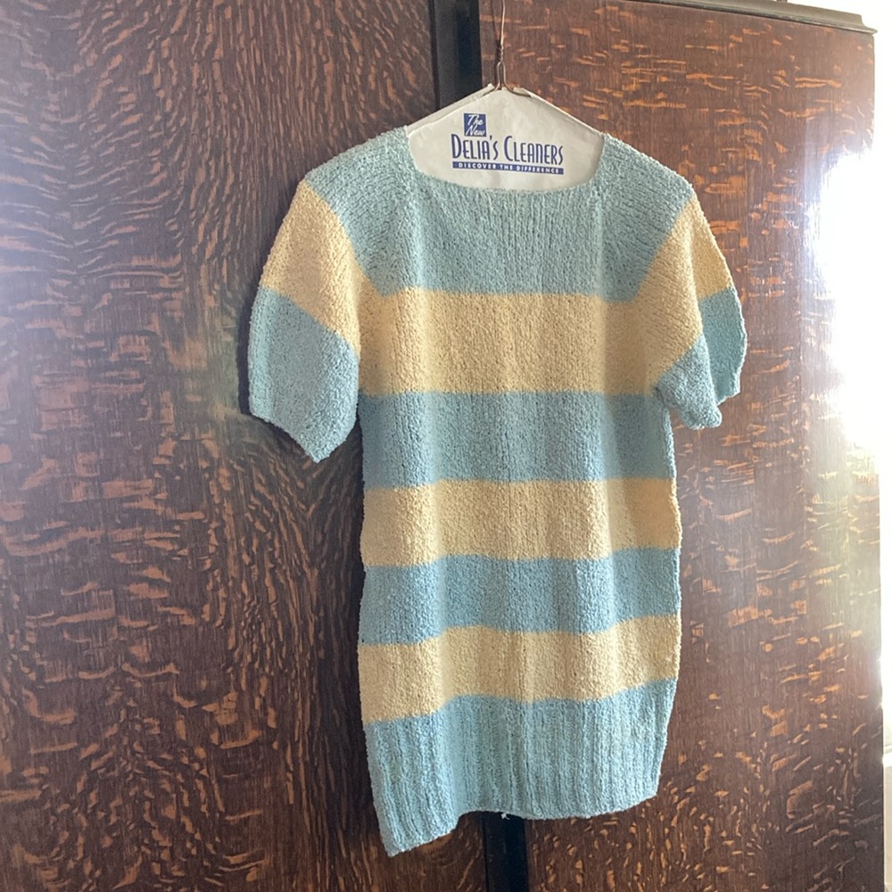 Handmade Striped Blue and Yellow Sweater